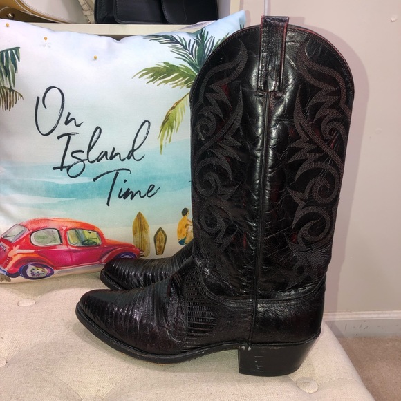 Dan Post 6731 Black Cherry Lizard 